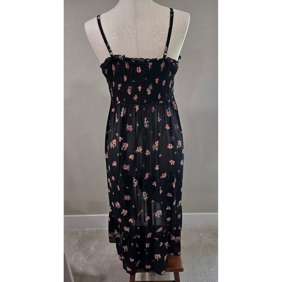 Torrid Womens Black Floral Tunic With Smocked Bodice & Adjustable Spaghetti Stra - Picture 5 of 7